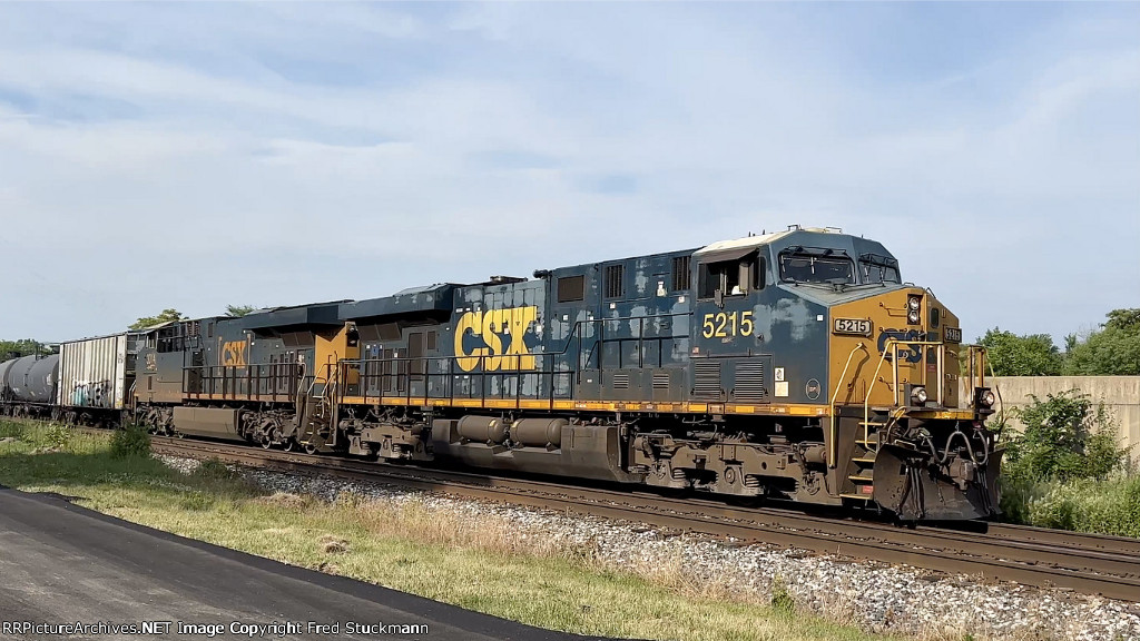 CSX 5215 leads an ethanol train.